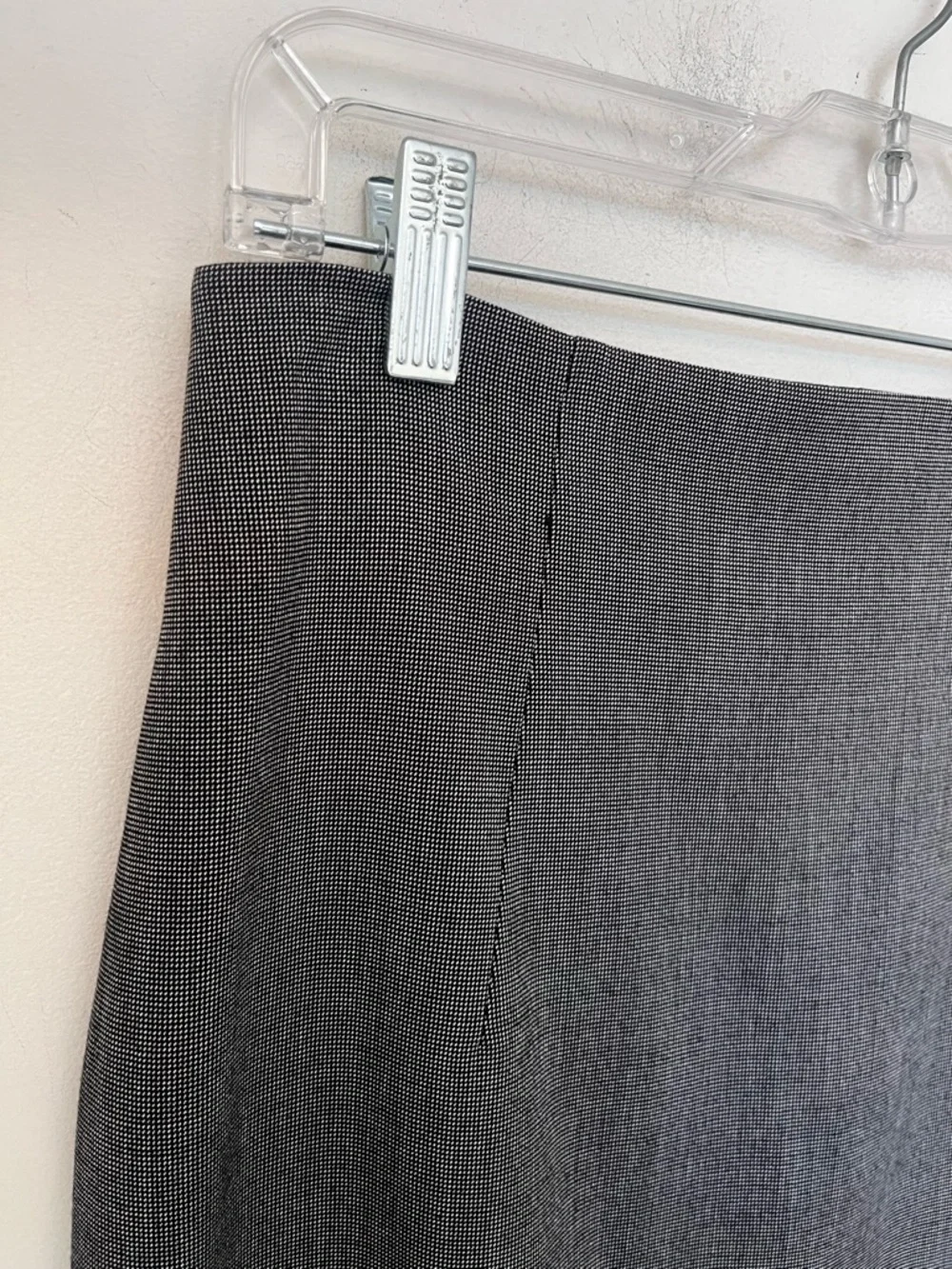 H&M Tailored Pencil Skirt Grey Mini Check Screen Worn The Boys Office Classic 8 - Picture 3 of 9